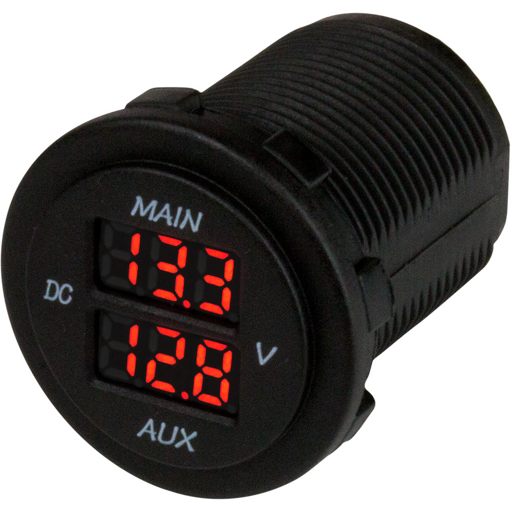 SeaDog Round Voltage Meter 5V15VDC wRainbow Dial 4216161