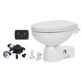 Jabsco Quiet Flush E2 Raw Water Toilet Regular Bowl  12V  Soft Close Lid 382454192RSP