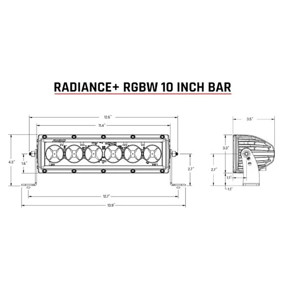RIGID Industries Radiance  10 Light Bar  RGBW 210053