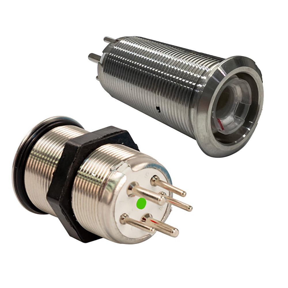 Bluewater 22mm Inrush Push Button Switch Momentary  BlueRed LED  Switch Body Only 90592113