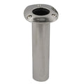 CE Smith 70 Series Standard Flush Mount Rod Holder  0 Degree  Stainless Steel  Cast Bottom  Black Liner 536700C