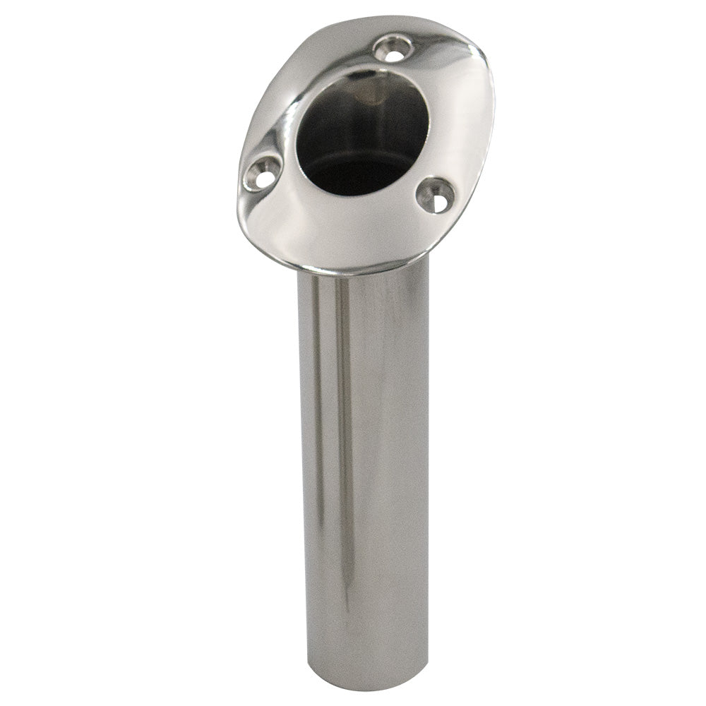 CE Smith 70 Series Standard Flush Mount Rod Holder  30 Degree  Stainless Steel  Cast Bottom  Black Liner 536720C