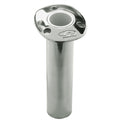 CE Smith Flush Mount Rod Holder  0 Degree  9 Depth  Stainless Steel  Cast Bottom  White Vinyl Liner 53670CA