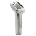 CE Smith Flush Mount Rod Holder  30 Degree  9 Depth  Stainless Steel  Cast Bottom  White Vinyl Liner 53672CA
