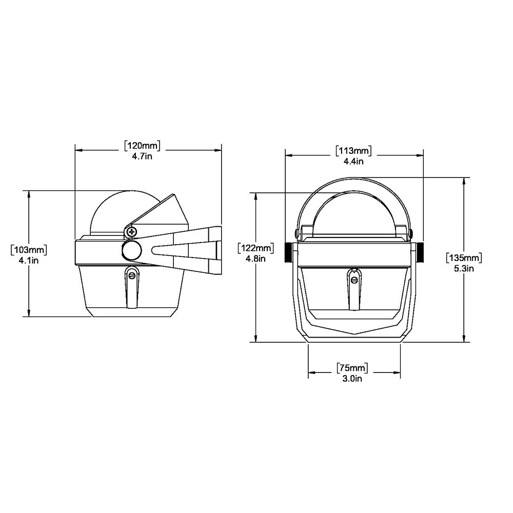 Ritchie B51 Explorer Compass  Bracket Mount  Black B51