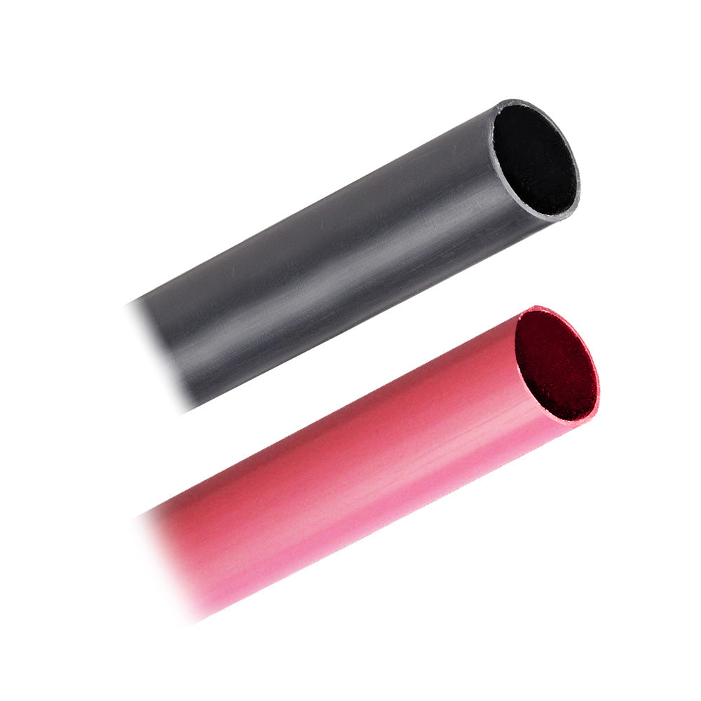 Pacer Battery Cable Heavy Wall Heat Shrink Tubing  34 x 3  BlackRed 2Pieces Combo Pack BHW343BKRD