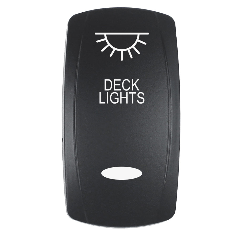 Pacer Actuator  DECK LIGHTS fV Series Contura Switches  Black  Laser Etched TopBottom Light EV2LEDECK