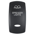 Pacer Actuator  SPREADER LIGHTS fV Series Contura Switches  Black  Laser Etched TopBottom Light EV2LESPDR