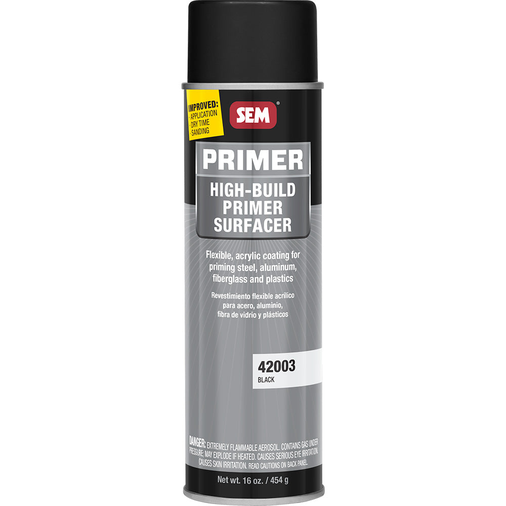 SEM HighBuild Primer Surfacer  20oz Aerosol Can  Black 42003