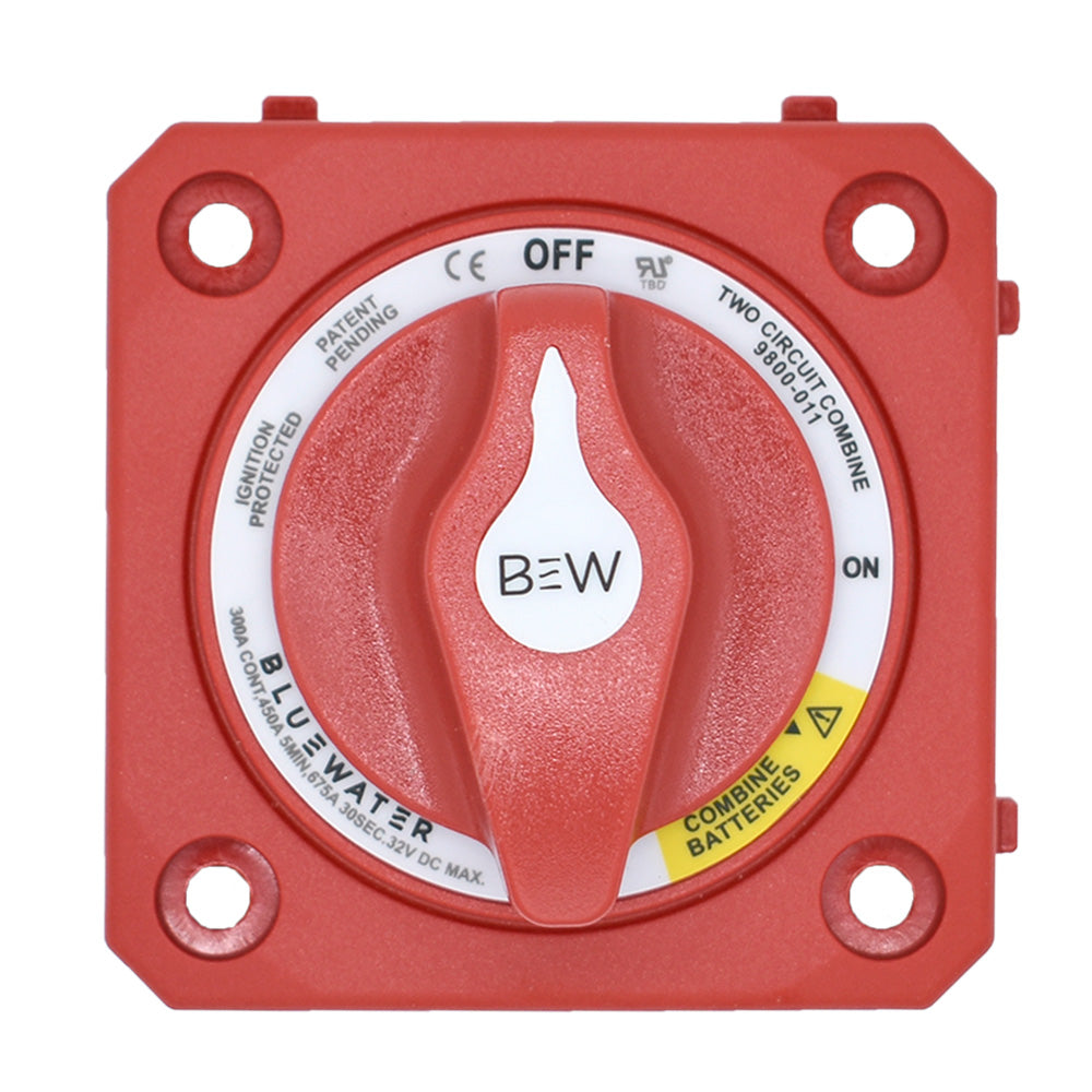 Bluewater OffOn Combine Battery Switch wo Base  Panel Mount  Red 980001110
