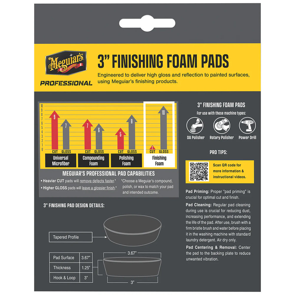 Meguiars Professional 3 Finishing Foam Pads 3Pack M3FFP3