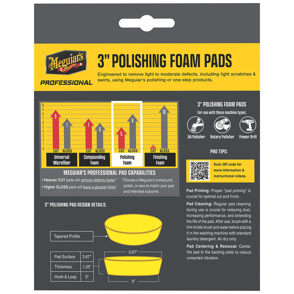 Meguiars Professional 3 Polishing Foam Pads 3Pack M3PFP3