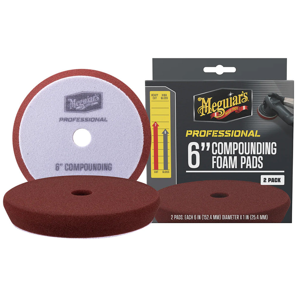 Meguiars Professional 6 Compounding Foam Pads 2Pack M6CFP2