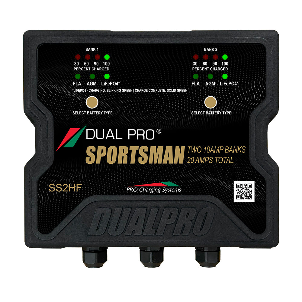 Dual Pro Sportsman Series HF Battery Charter  20 Amp  2 Bank SS2HF