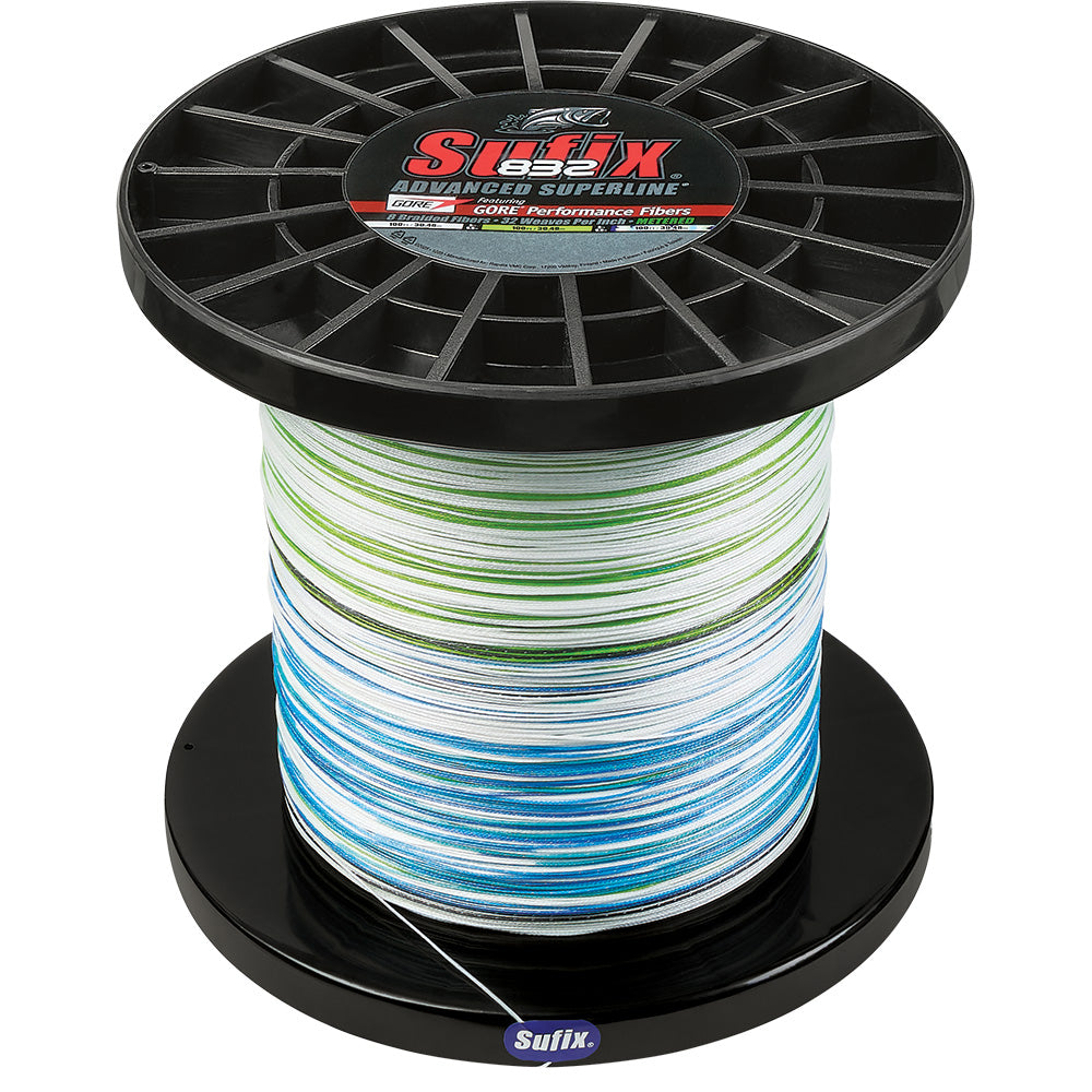 Sufix 832 Advanced Superline Bulk Metered 3500yds 65lb White  Neon Lime  Blue 660465GHLCC