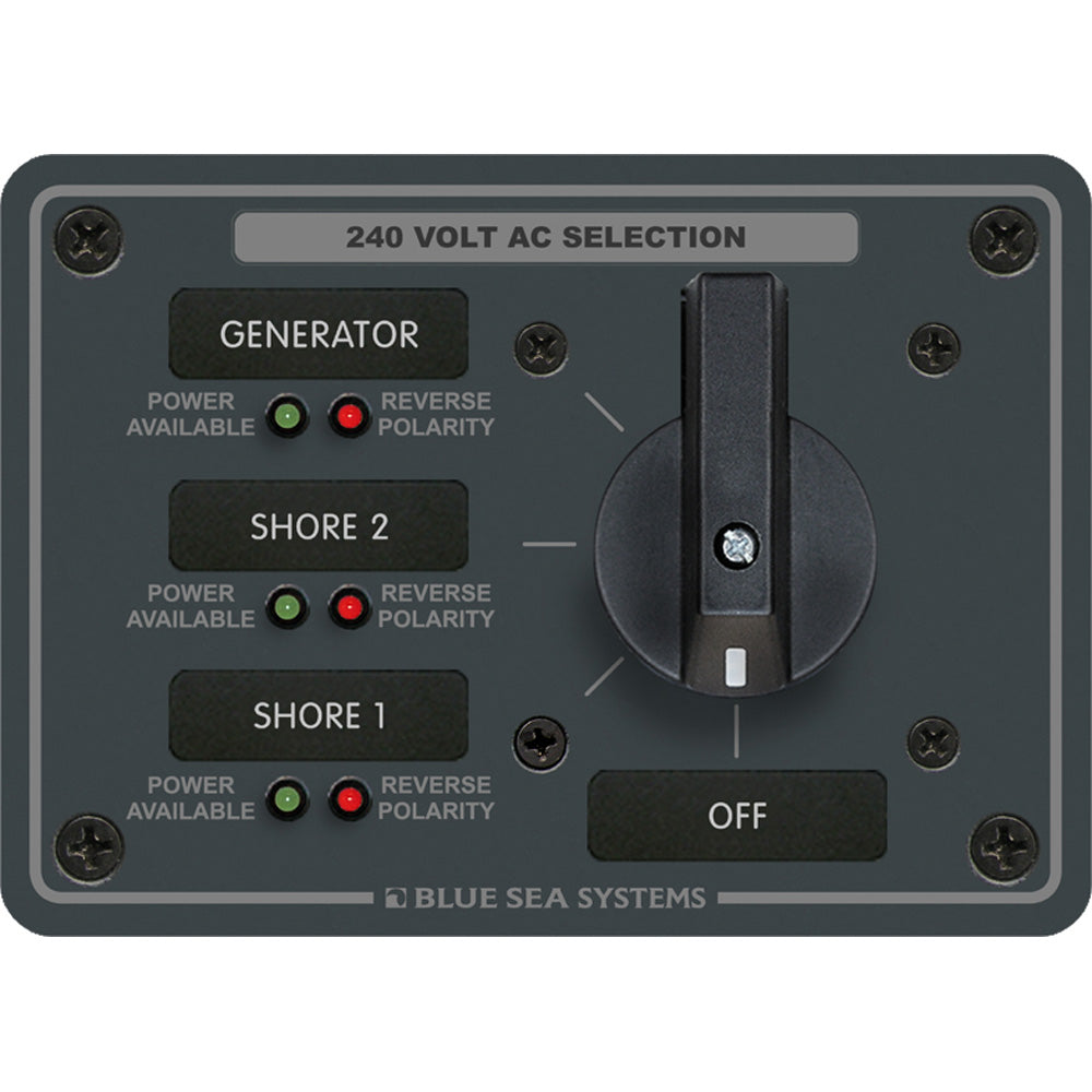 Blue Sea 8361 AC Rotary Switch Panel 65 Ampere 3 Positions  OFF 3 Pole 8361