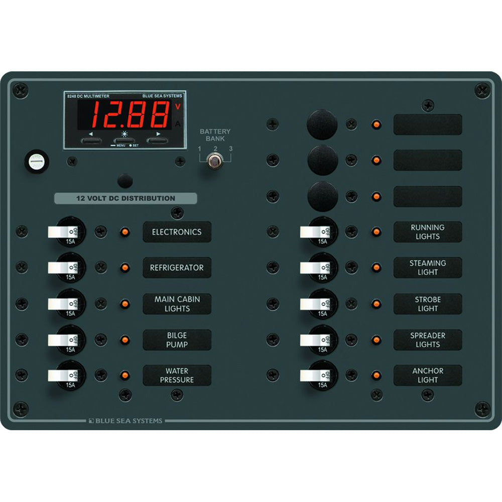 Blue Sea 8403 DC Panel 13 Position w Multimeter 8403