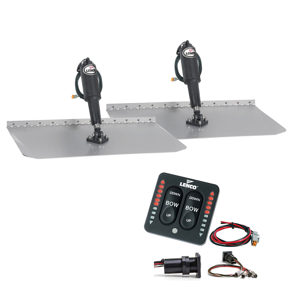 Lenco 12 x 18 Standard Trim Tab Kit wLED Indicator Switch Kit 12V TT12X18I