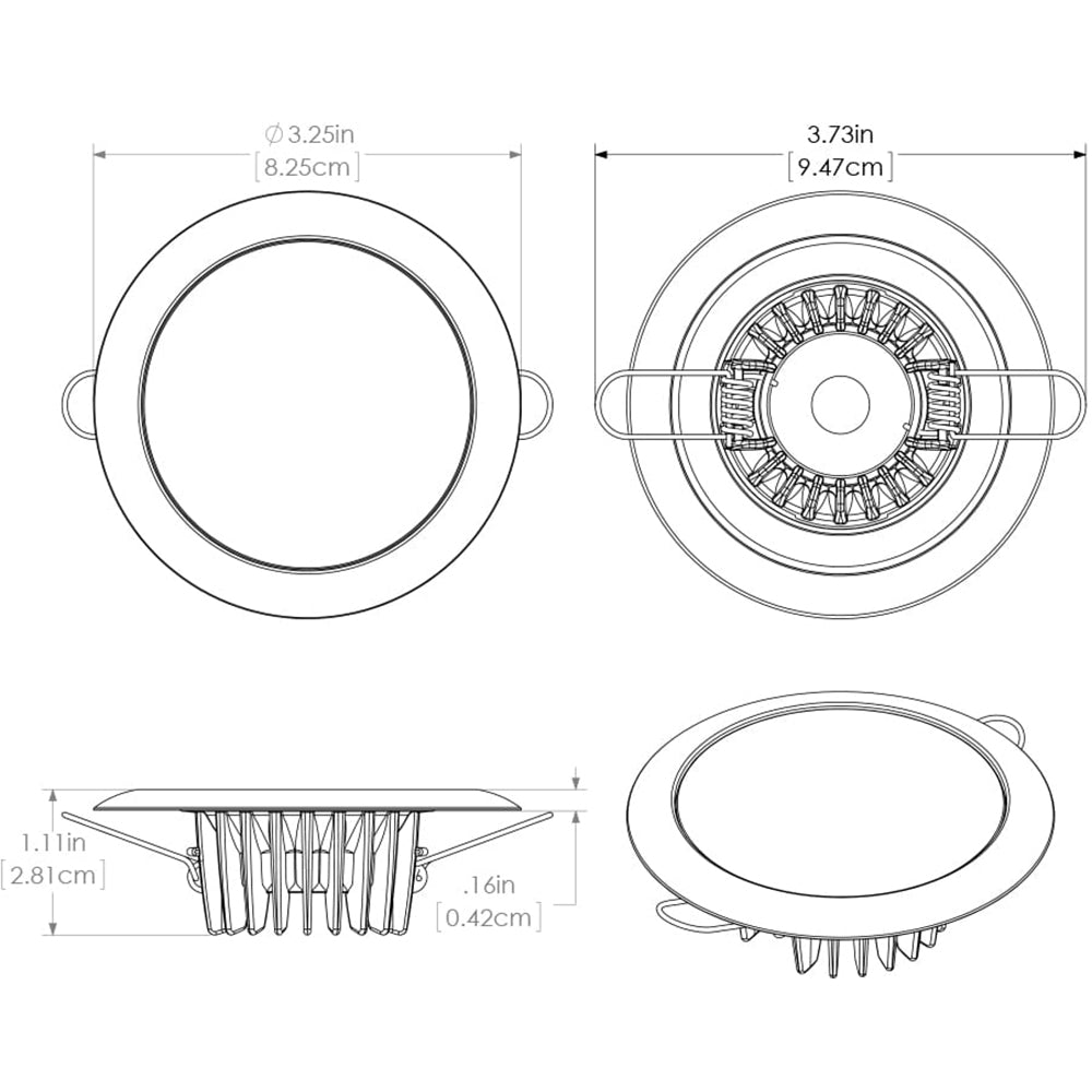 Lumitec Mirage  Flush Mount Down Light  Glass FinishNo Bezel  4Color RedBluePurple Non Dimming wWhite Dimming 113190