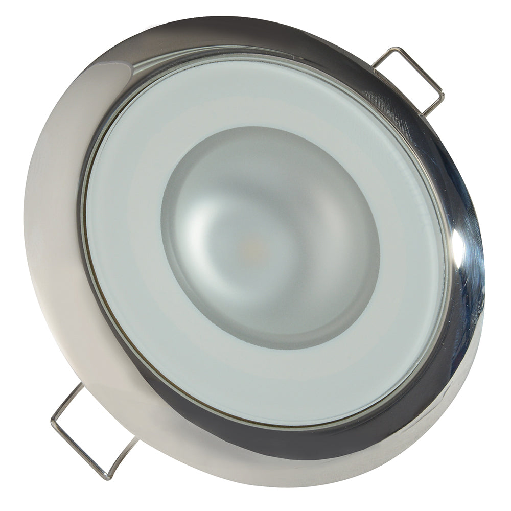 Lumitec Mirage  Flush Mount Down Light  Glass FinishPolished SS  4Color RedBluePurple Non Dimming wWhite Dimming 113110