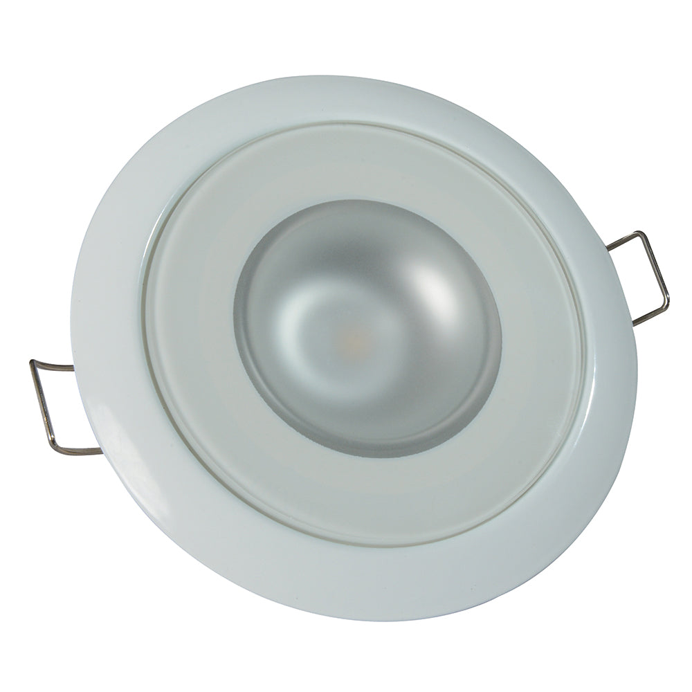 Lumitec Mirage  Flush Mount Down Light  Glass FinishWhite Bezel  White NonDimming 113123