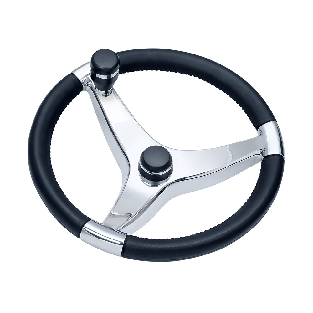 Schmitt Marine Evo Pro 316 Cast Stainless Steel Steering Wheel wControl Knob  135 Diameter 7241321FGK