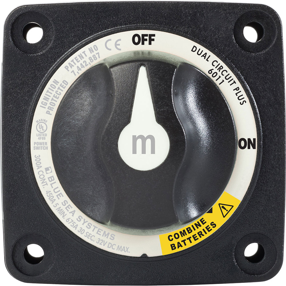 Blue Sea 6011200 mSeries Battery Switch Dual Circuit Plus  Black 6011200