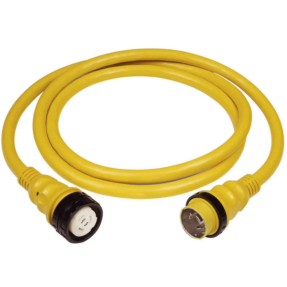 Marinco 50Amp 125250V Shore Power Cable  25  Yellow 6152SPP25