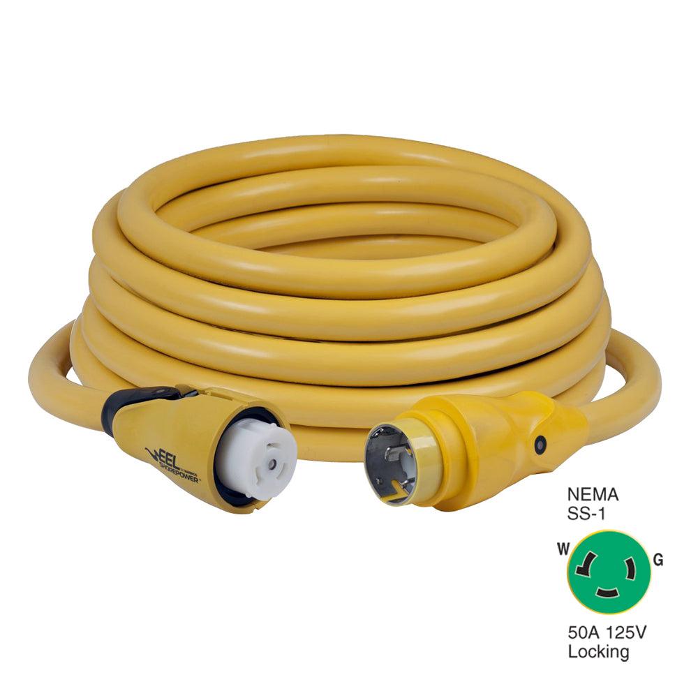 Marinco CS50350 EEL 50A 125V Shore Power Cordset  50  Yellow CS50350