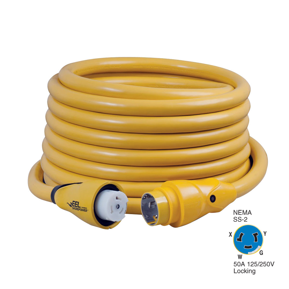 Marinco CS50450 EEL 50A 125V250V Shore Power Cordset  50  Yellow CS50450