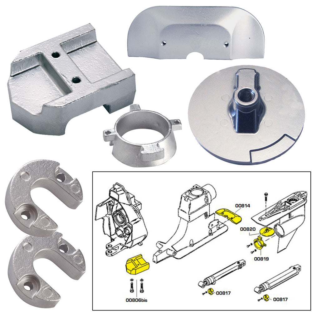 Tecnoseal Anode Kit wHardware  Mercury Alpha 1 Gen 2  Aluminum 20801AL