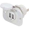 Blue Sea 12V DC Dual USB Charger Socket  White 1016200