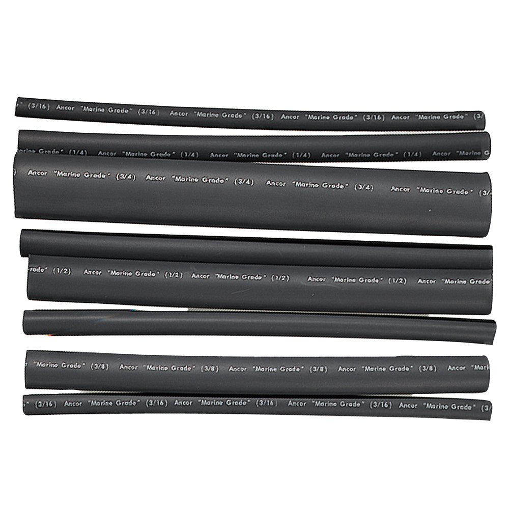 Ancor Adhesive Lined Heat Shrink Tubing  Assorted 8Pack 6 2020 AWG Black 301506