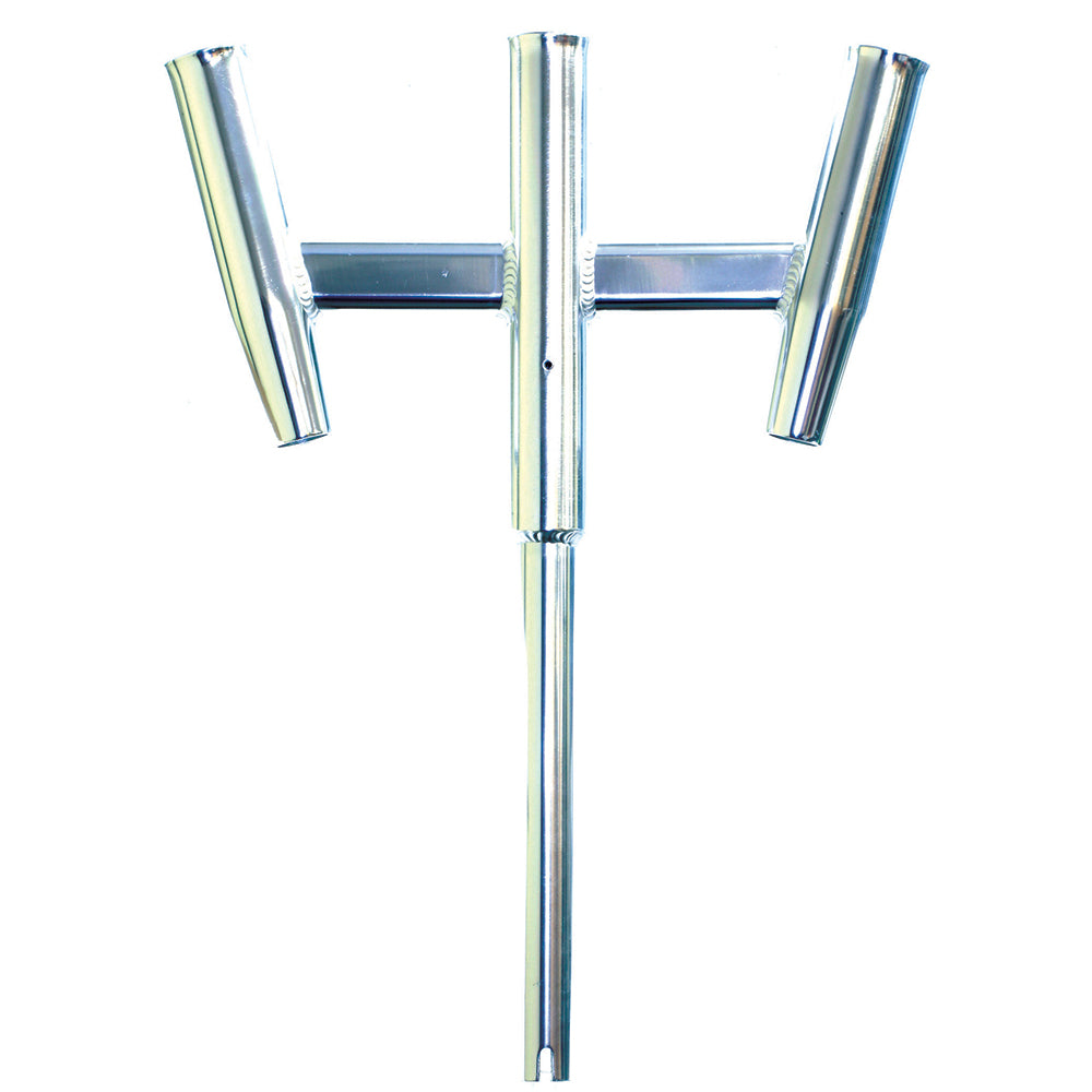Tigress Triple Aluminum Kite Rod Holder  Straight Butt  Polished 88159
