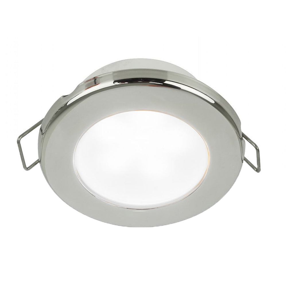 Hella Marine EuroLED 75 3 Round Spring Mount Down Light  White LED  Stainless Steel Rim  12V 958110521