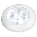 Hella Marine Slim Line LED Enhanced Brightness Round Courtesy Lamp  White LED  White Plastic Bezel  12V 980500541