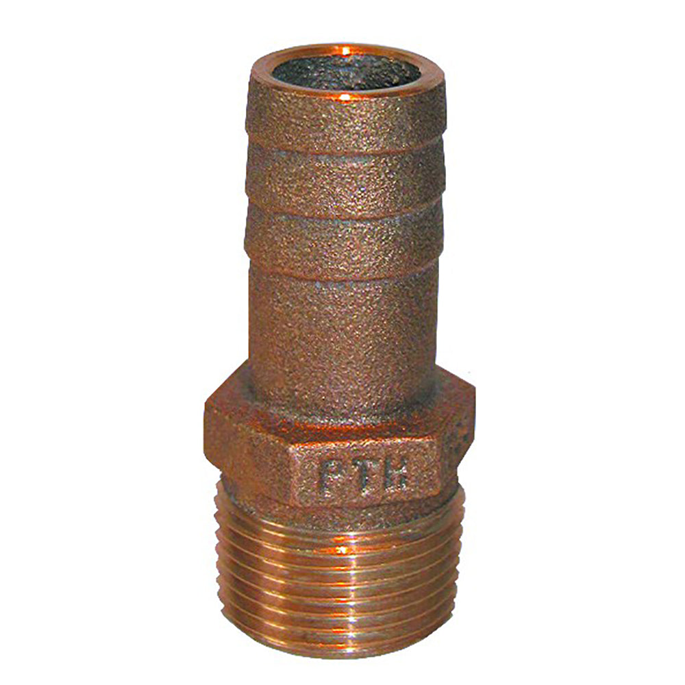 GROCO 114 NPT x 118 ID Bronze Pipe to Hose Straight Fitting PTH1125