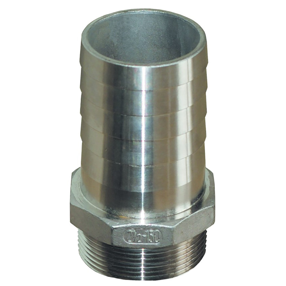 GROCO 2 NPT x 2 ID Stainless Steel Pipe to Hose Straight Fitting PTH2000S