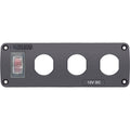Blue Sea 4367 Water Resistant USB Accessory Panel  15A Circuit Breaker 3x Blank Apertures 4367