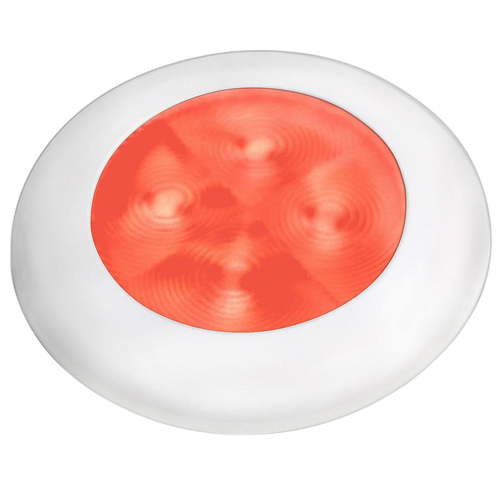 Hella Marine Red LED Round Courtesy Lamp  White Bezel  24V 980508241