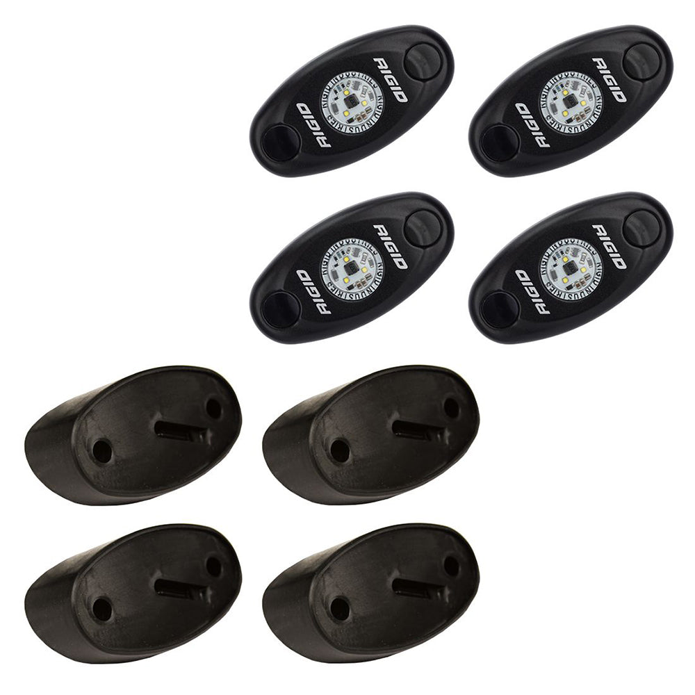RIGID Industries ASeries Rock Light Kit  4 Blue Lights  Black 400233