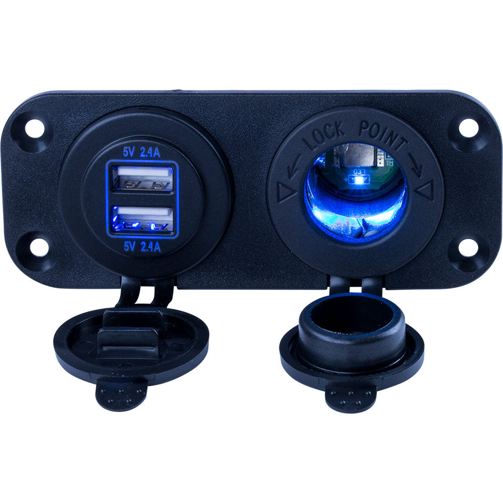 SeaDog Double USB  Power Socket Panel 4265051
