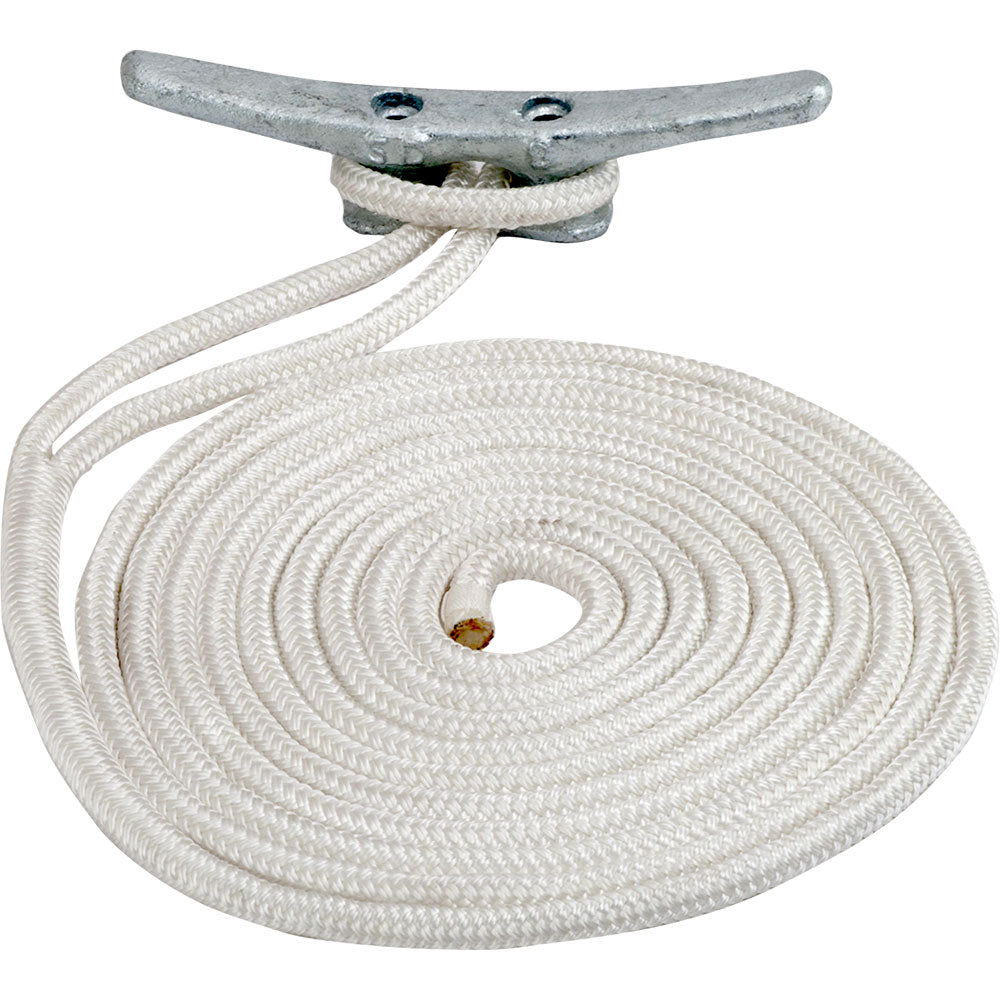SeaDog Double Braided Nylon Dock Line  38 x 20  White 302110020WH1