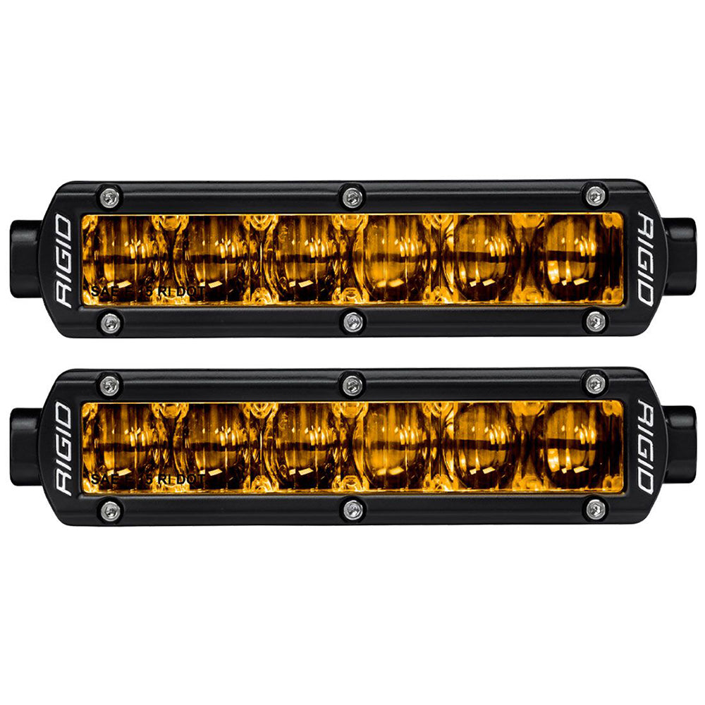 RIGID Industries 6 SRSeries SAE Compliant Fog Light  Black wYellow Light 906704