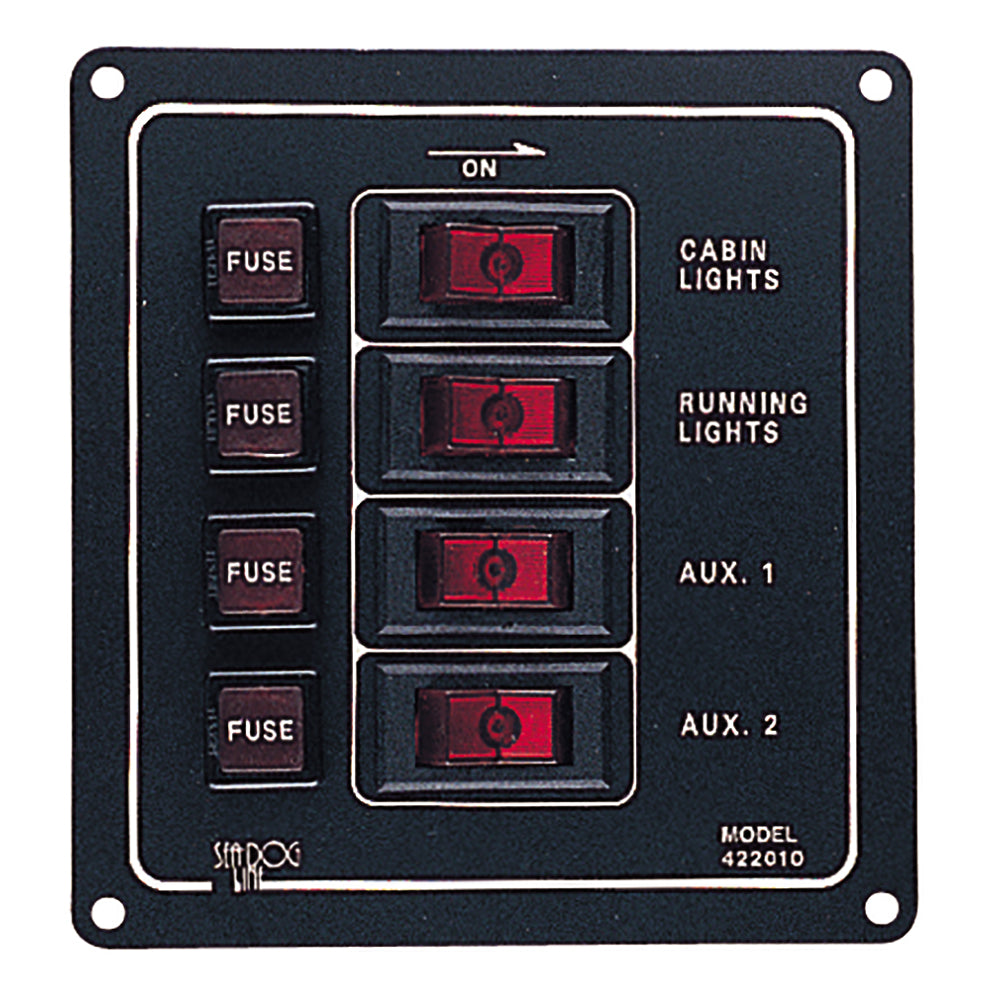 SeaDog Aluminum Switch Panel  Vertical  4 Switch 4220101