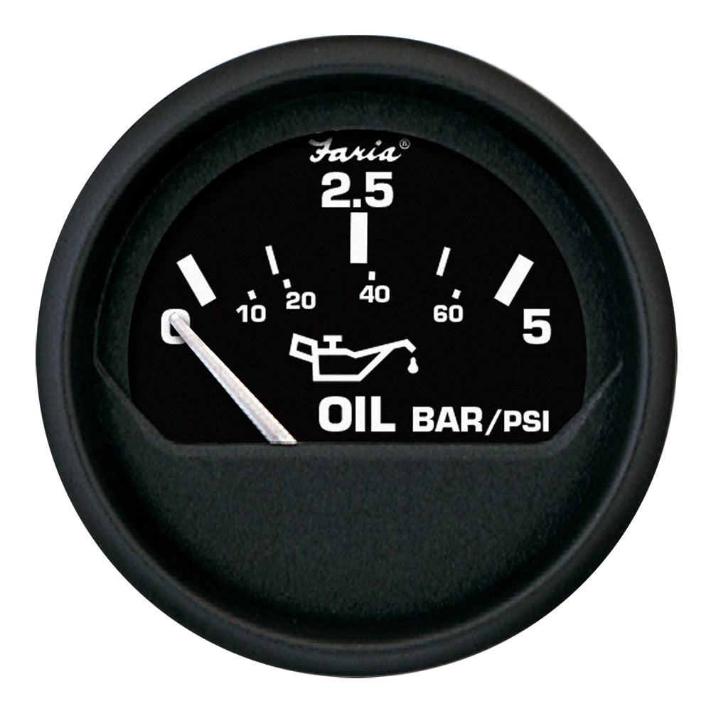 Faria Euro Black 2 Oil Pressure Gauge  Metric 5 Bar 12805