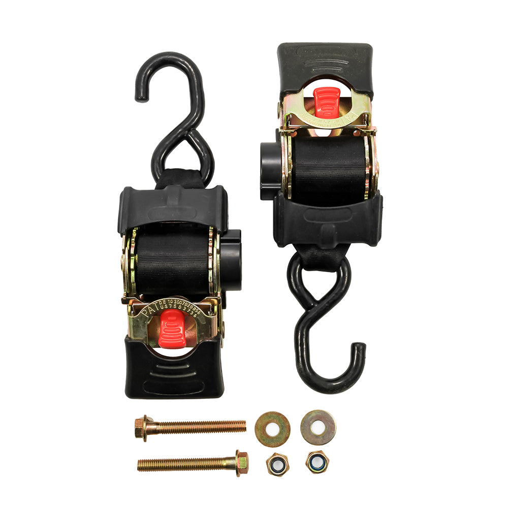 Camco Retractable Tie Down Straps  2 Width 55 Bolt On 50030