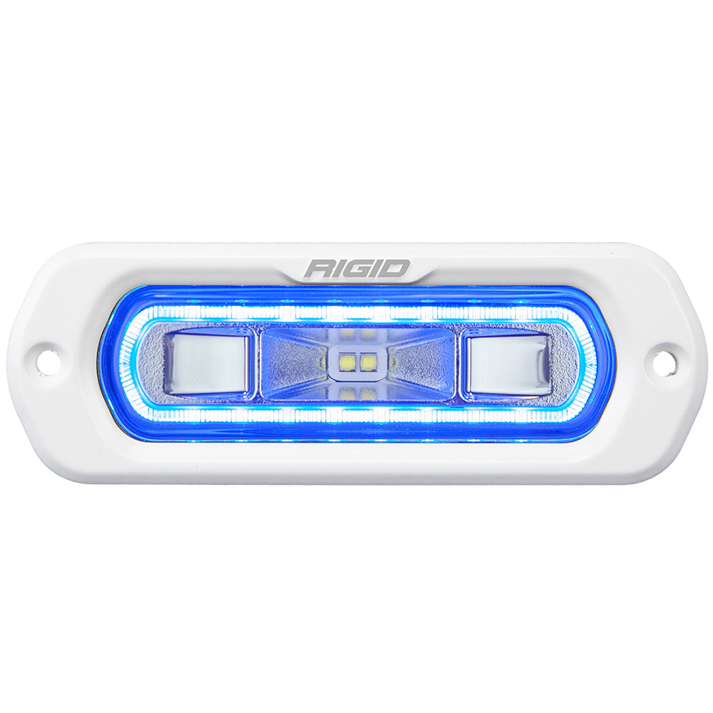 RIGID Industries SRL Series Marine Spreader Light  White Flush Mount  White Light wBlue Halo 51201
