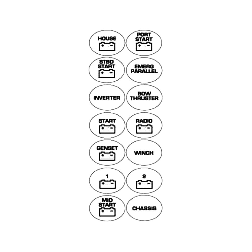BEP Battery Switch Label Sheet 713