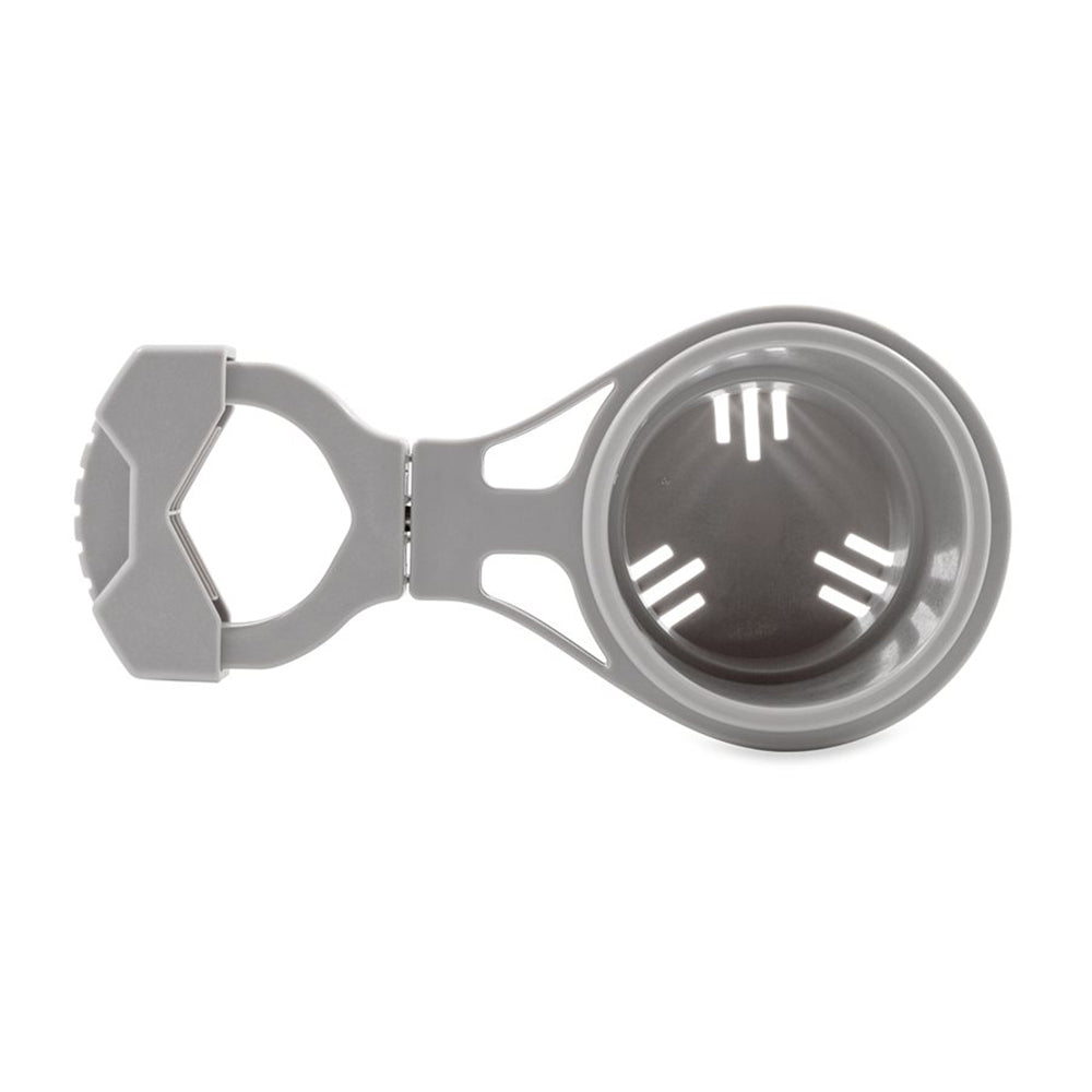 Camco ClampOn Rail Mounted Cup Holder  Small for Up to 114 Rail  Grey 53093